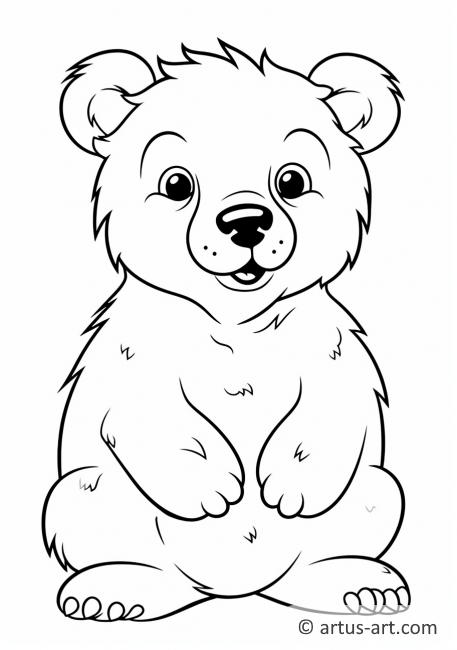Pagina de colorat cu urs polar pentru copii